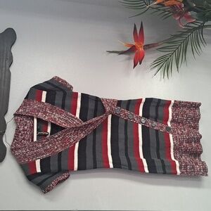 Red Paint Preppy Knit Sweater Dress PTP:16.5"-20"